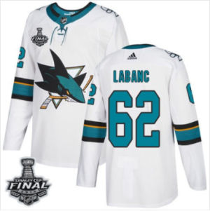 Sharks #62 Kevin Labanc Weiß 2019 Stanley Cup Final Stitched